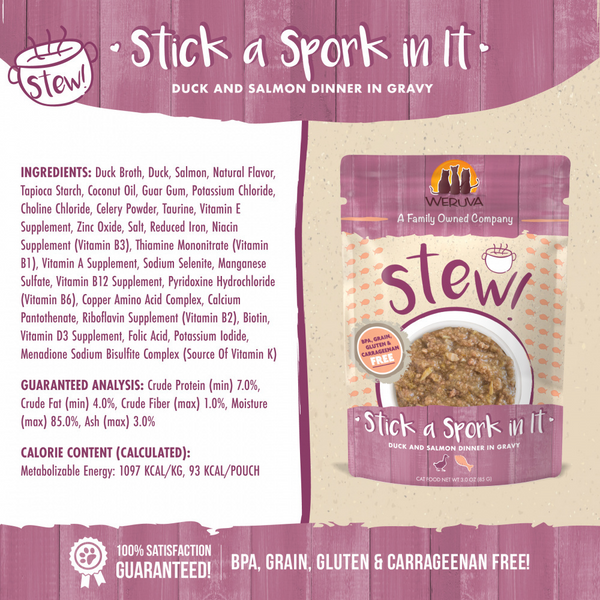 Weruva Classic Cat Stews! Stick a Spork in It with Duck & Salmon in Gravy Canned Cat Food