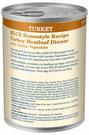 Blue Buffalo Homestyle Recipe Adult Turkey Meatloaf Dinner with Garden Vegetables Canned Dog Food