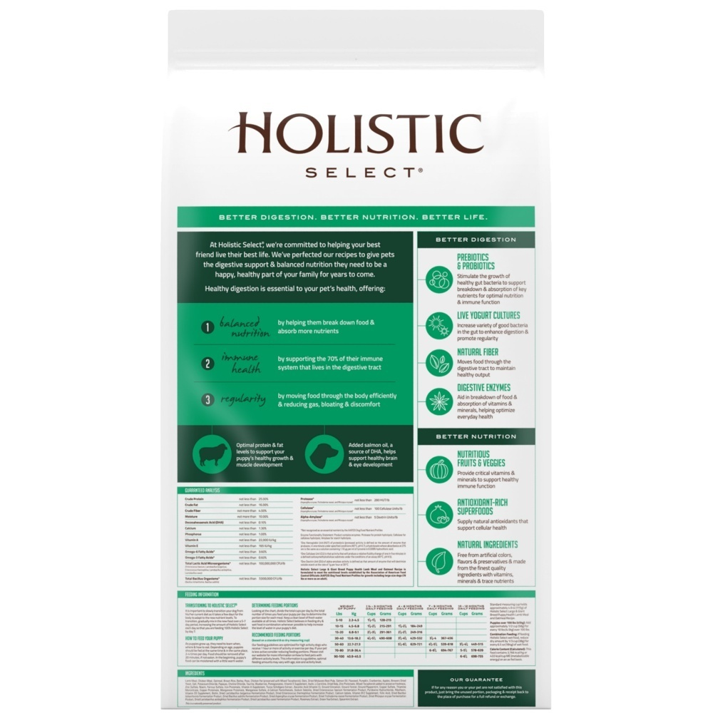 Holistic Select Natural Large & Giant Breed Puppy Health Lamb Meal and Oatmeal Dry Dog Food