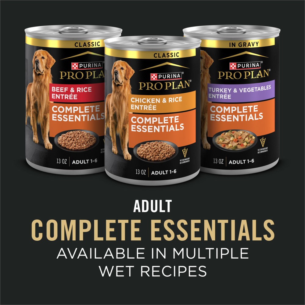 Purina Pro Plan Essentials Adult Shredded Blend Beef & Rice Formula Dry Dog Food