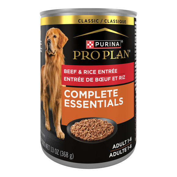 Purina Pro Plan Complete Essentials Adult Beef & Rice Entree Canned Dog Food