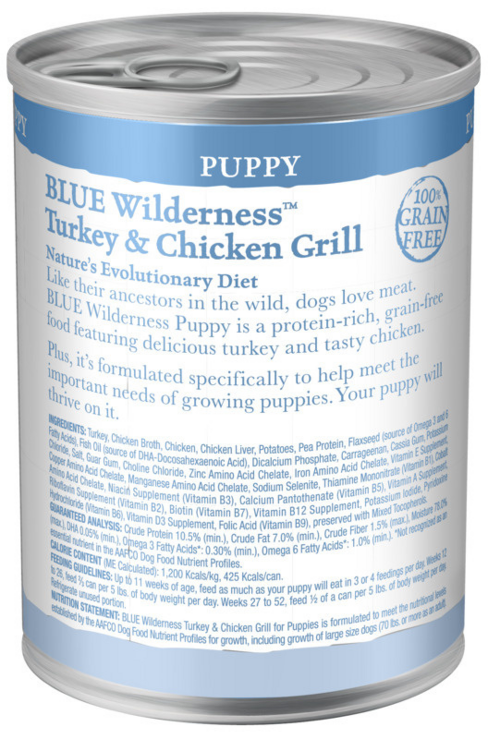 Blue Buffalo Wilderness High-Protein Grain-Free Turkey & Chicken Grill Puppy Canned Dog Food