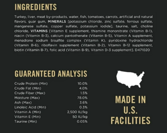 Purina Pro Plan Complete Essentials Adult Grain Free Turkey and Vegetable Entree Classic Canned Cat Food