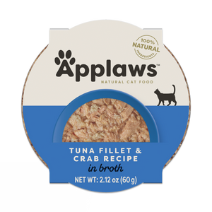 Applaws Natural Tuna Fillet with Crab in Broth Can Cat Food