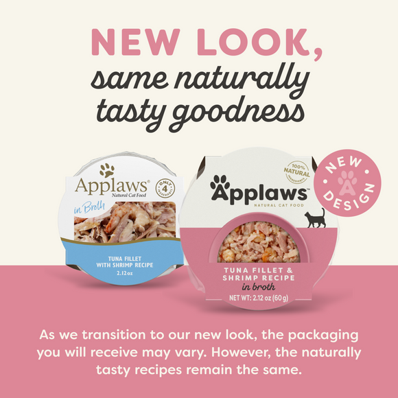 Applaws Natural Tuna Fillet with Shrimp in Broth Can Cat Food