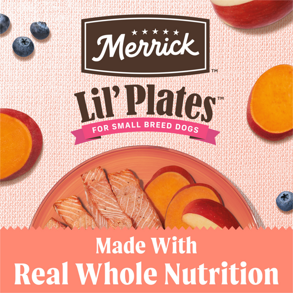 Merrick Lil Plates Small Breed Dog Food Grain Free Real Salmon & Sweet Potato Recipe Small Dog Food