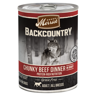 Merrick Backcountry Grain Free Chunky Beef Canned Dog Food