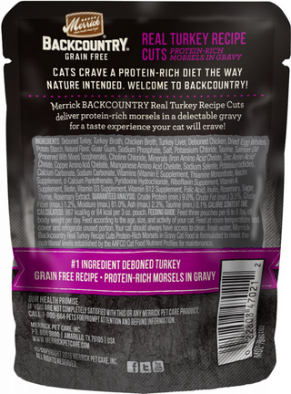 Merrick Backcountry Grain Free Gluten Free Premium High Protein Wet Cat Food, Turkey Recipe Cuts With Gravy