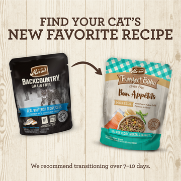 Merrick Backcountry Grain Free Gluten Free Premium High Protein Wet Cat Food, Whitefish Recipe Cuts With Gravy