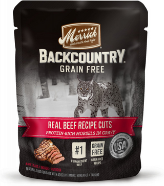 Merrick Backcountry Grain Free Premium And High Protein Wet Cat Food, Beef Recipe Cuts Morsels In Gravy