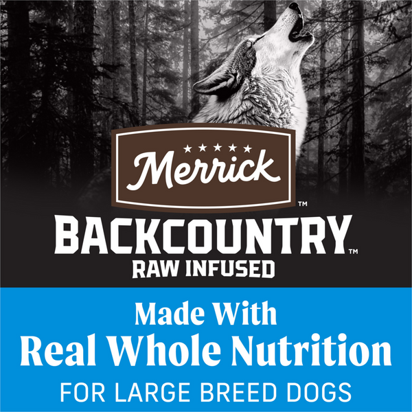 Merrick Backcountry Grain Free Dry Adult Dog Food Kibble With Freeze Dried Raw Pieces Large Breed Recipe