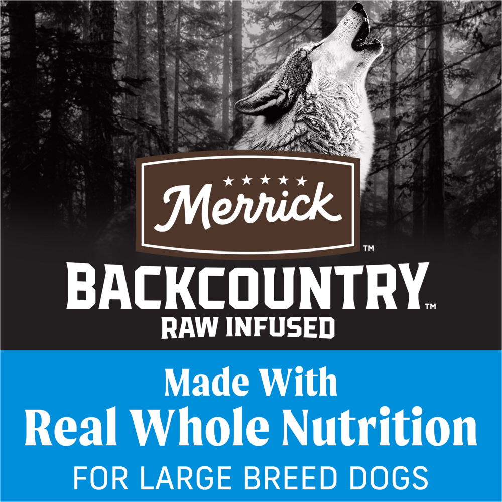 Merrick Backcountry Grain Free Dry Adult Dog Food Kibble With Freeze Dried Raw Pieces Large Breed Recipe