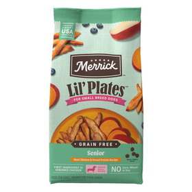 Merrick Lil' Plates Grain Free Senior Real Chicken And Sweet Potato Recipe Dry Dog Food