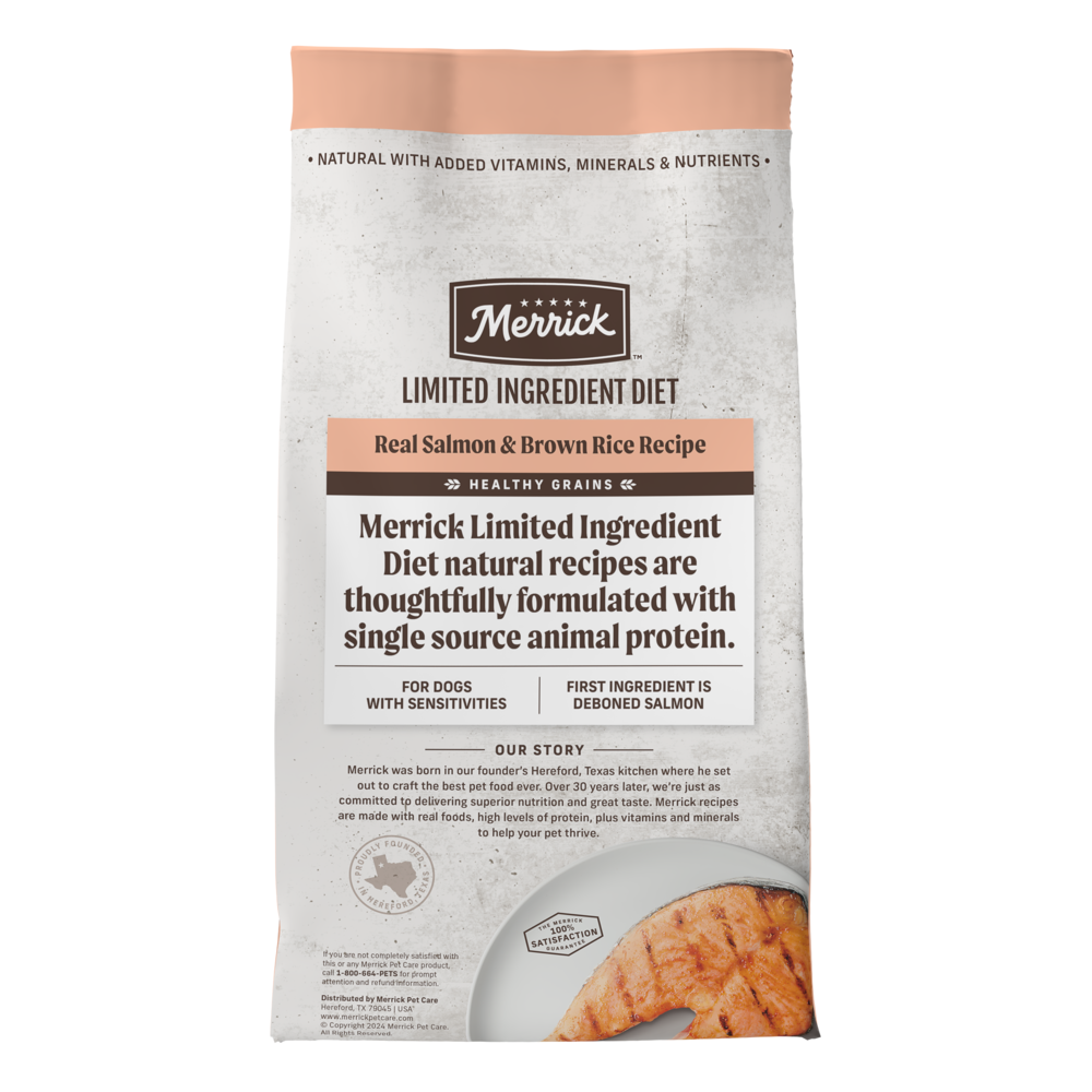 Merrick Limited Ingredient Diet Dry Dog Food Real Salmon & Brown Rice Recipe with Healthy Grains