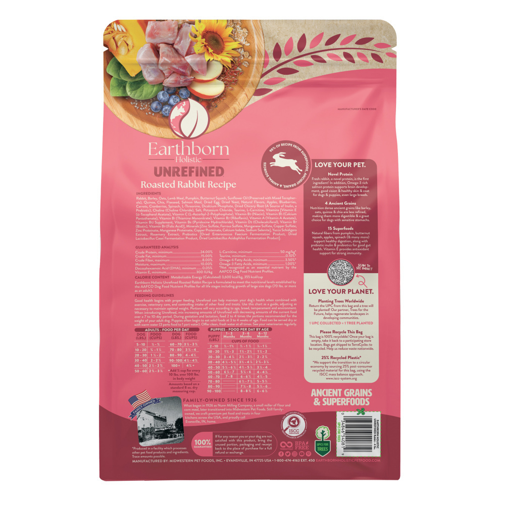 Earthborn Holistic Unrefined Roasted Rabbit with Ancient Grains & Supe