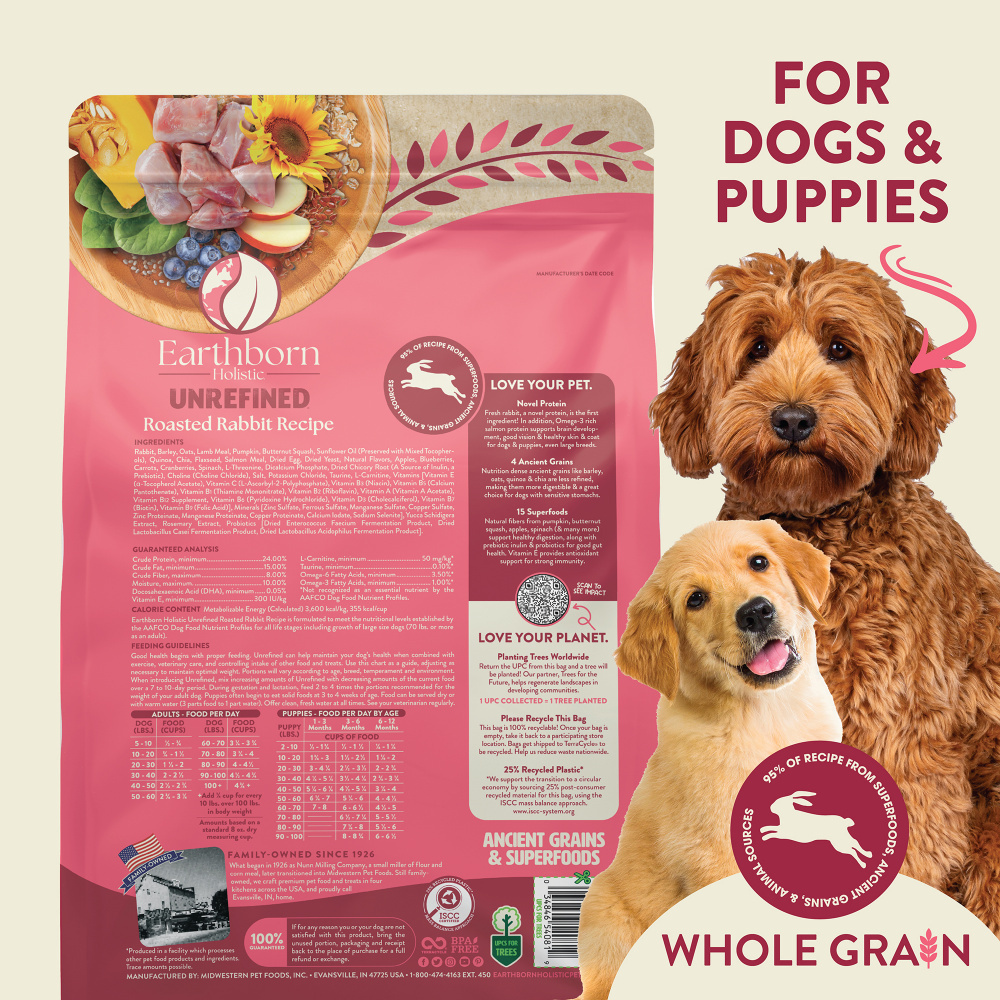 Earthborn Holistic Unrefined Roasted Rabbit with Ancient Grains & Supe