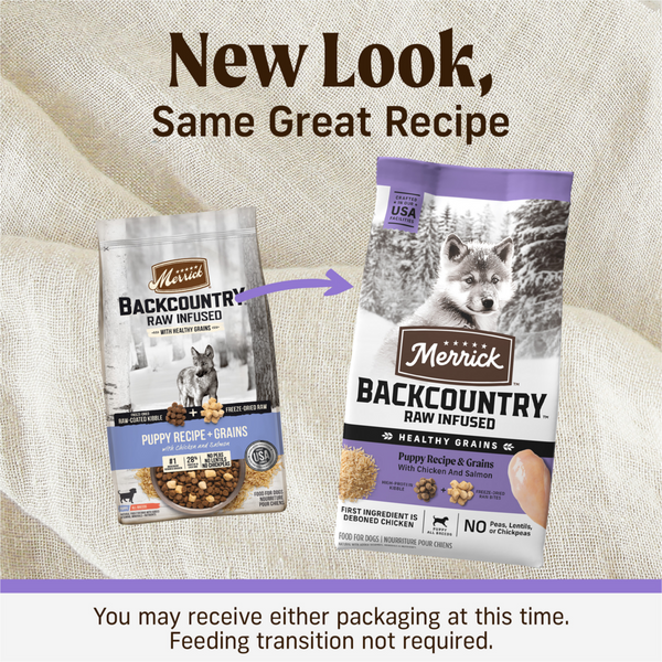 Merrick Backcountry Healthy Grains Premium Dry Puppy Kibble With Freeze Dried Raw Chicken