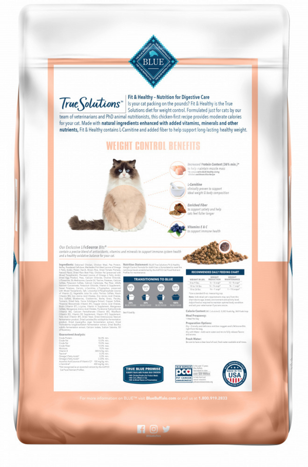 Blue Buffalo True Solutions Fit & Healthy Weight Control Formula Adult Dry Cat Food