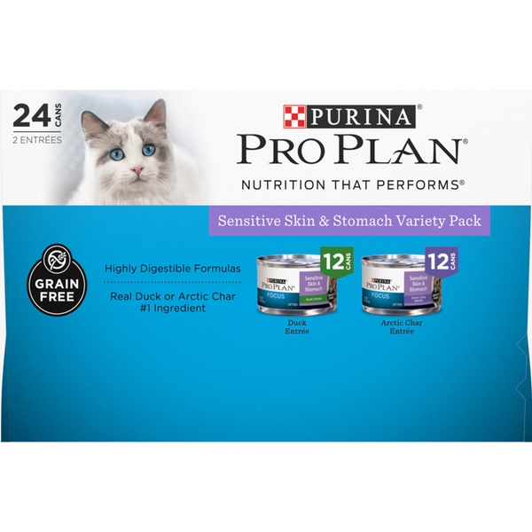 Purina Pro Plan Focus Sensitive Skin & Stomach Poultry & Seafood Favorites Variety Pack Wet Cat Food