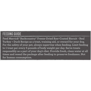 Merrick Backcountry Grain Free Turkey & Duck Recipe Freeze Dried Raw Coated Biscuit Dog Treats