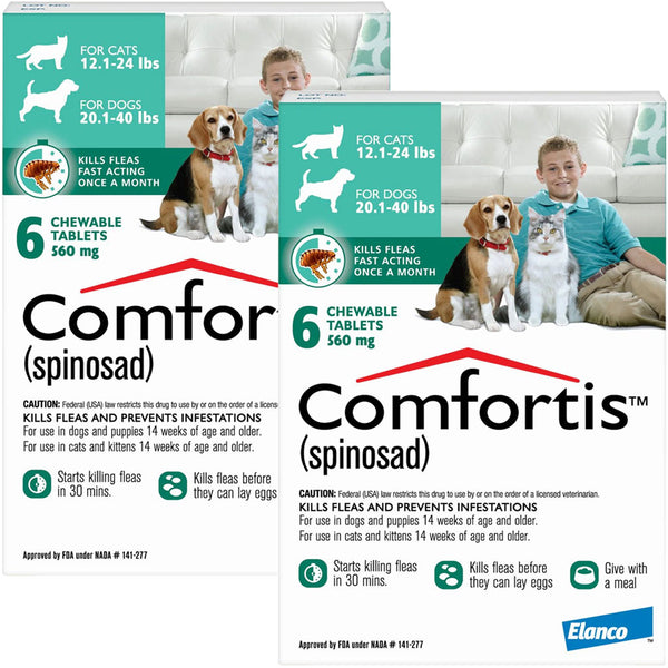 Comfortis for Dogs 20.1-40 lbs & Cats 12.1-24 lbs 12 tablets