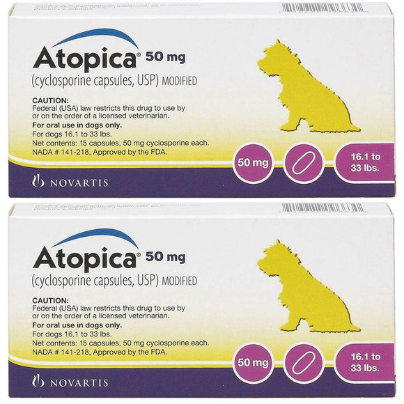 Atopica for Dogs 50mg 30 capsules