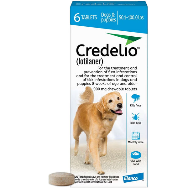Credelio for Dogs 50.1-100 lbs 6 tablet