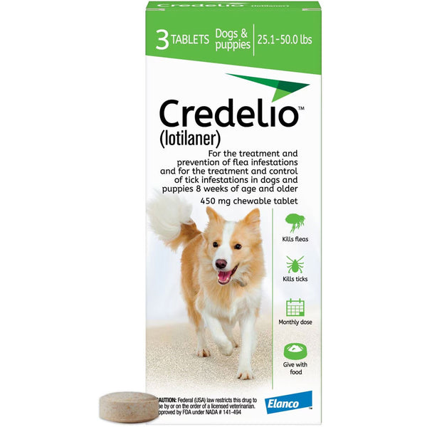 Credelio for Dogs 25.1-50 lbs 3 tablet