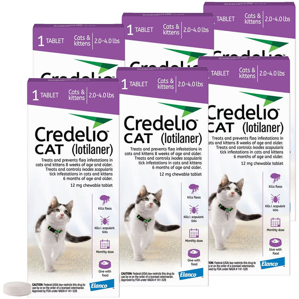 Credelio Chewable Tablets for Cats, 2-4 lbs 6 tablets