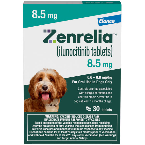 Zenrelia (ilunocitinib tablets) for Dogs, 8.5-mg 30 tablets