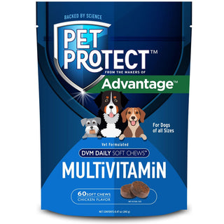 Pet Protect Multivitamin DVM Daily Soft Chews for Dogs, Chicken Flavor 60 count