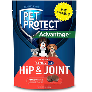 Pet Protect Hip & Joint Synovi G3 for Dogs, Chicken Flavor 60 soft chews