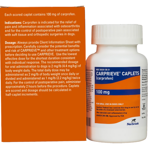 Carprieve Carprofen 100mg Caplets for Dog Arthritis