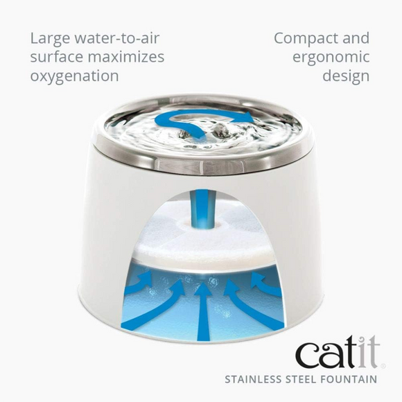 Catit Fresh & Clear Stainless Steel Cat Water Fountain (64 fl. oz.)