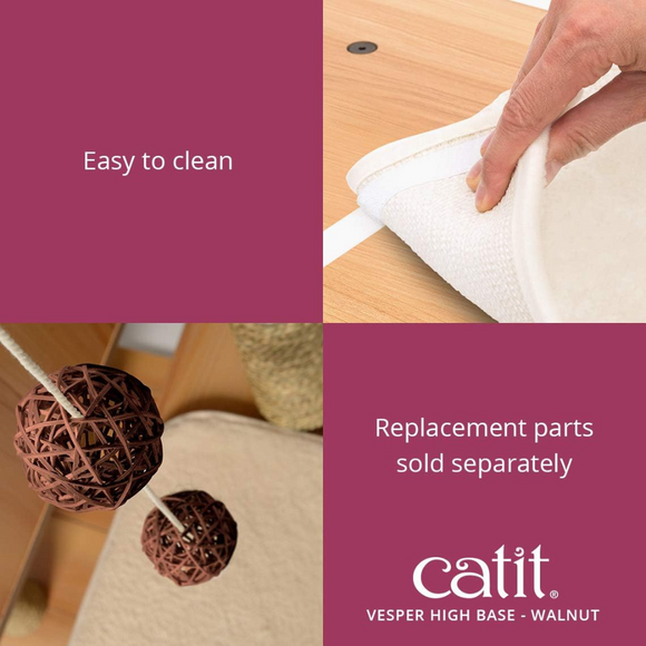 Vesper Walnut Cat Furniture with Very High Base