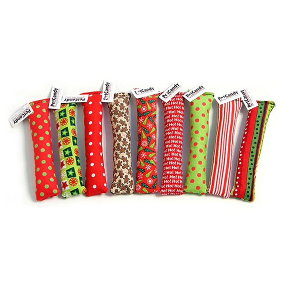 PetCandy Holiday Stix Catnip-Filled Candy-Shaped Plush Cat Toy, 1 piece