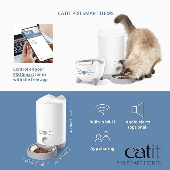Catit PIXI Smart Feeder, App-Controlled Automatic Cat Feeder