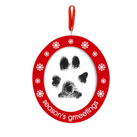 Pearhead Pawprints Double Sided Photo Ornament, Holiday Keepsake for Pets & Owners