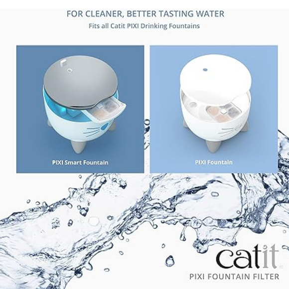 Catit PIXI Drinking Fountain Replacement Filters – Triple Action Filtration