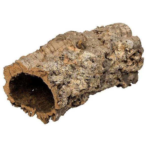 Cork bark tunnel on a white background