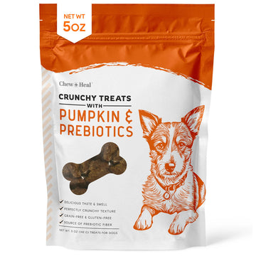 Chew + Heal Pumpkin & Prebiotic Fiber Crunchy Biscuit Dog Treats, 5-oz