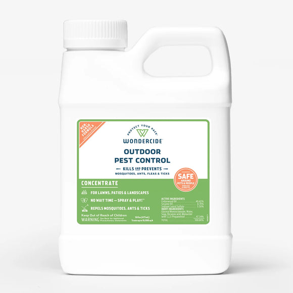 Wondercide Outdoor Pest Control Concentrate for Yard + Garden with Natural Essential Oils, 16-oz