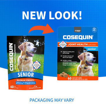 Nutramax Cosequin Senior Joint Health Supplement for Senior Dogs 60ct new packaging