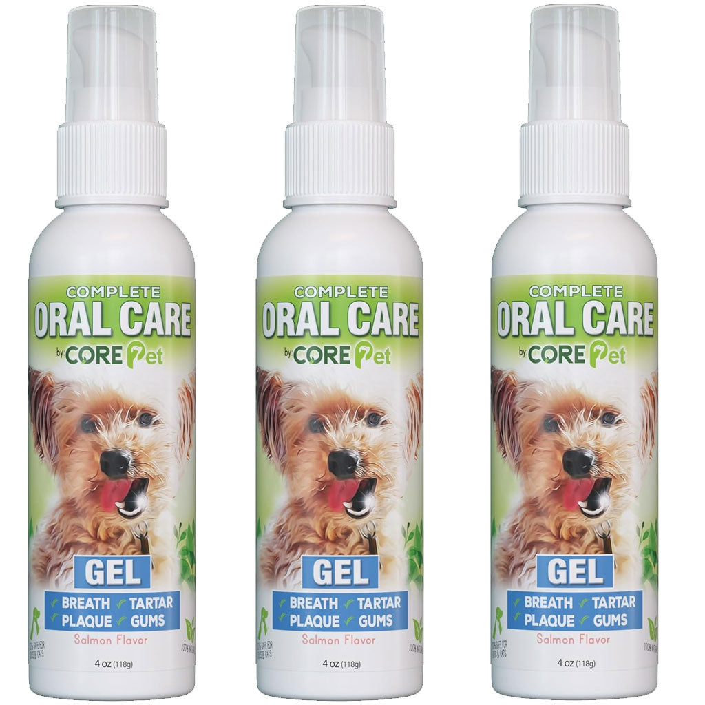 Core Pet Oral Care Gel for Dogs & Cats - Salmon Oil, 4-oz, 3-pack