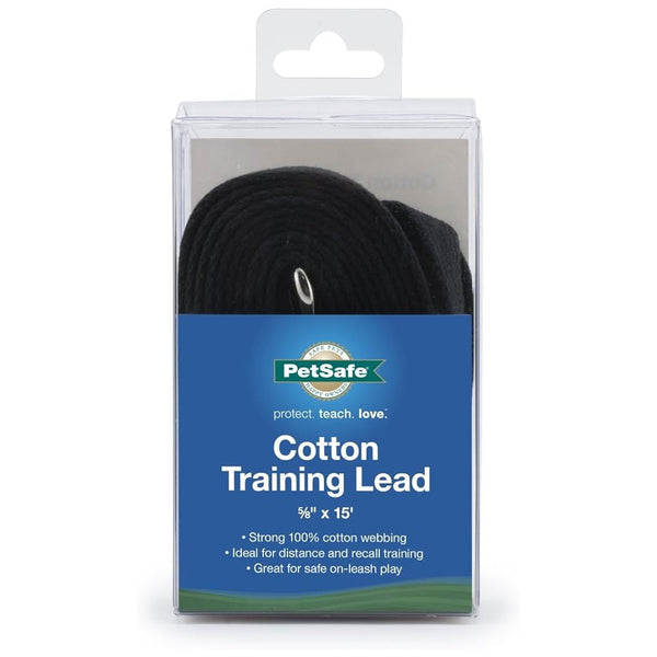 PetSafe Cotton Dog Training Lead, Black 5/8 x 15