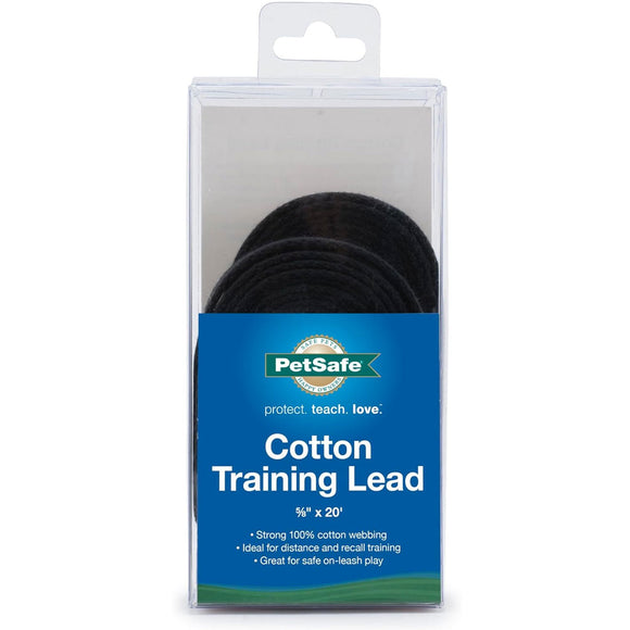 PetSafe Cotton Dog Training Lead, Black 5/8 x 20