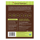 Back of a CocoTherapy dog treat package with text and branding.