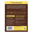 Back of a CocoTherapy coconut lemoncello dog treat package with text and branding.