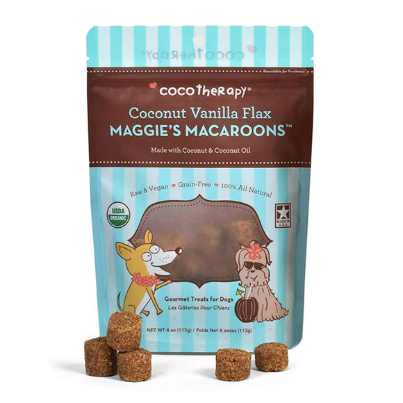 Maggie's Macaroons Coconut Organic Coconut Treat for Dogs, 4-oz