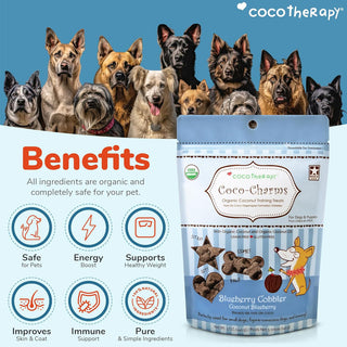 Cocotherapy Coco-Charms Training Treats Blueverry Cobbler for Dogs & Puppies